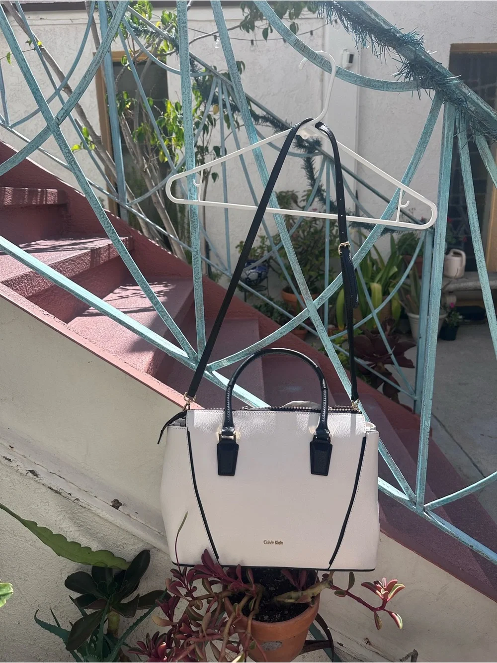 Calvin Klein white and black purse